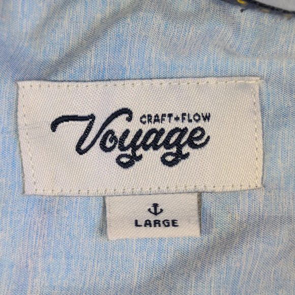 Craft+Flow Voyage Shirt Men’s L White Tropical Parrot Print Button Front Casual - Picture 4 of 12